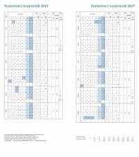 Kapesní diář Vínový 2019, plánovací měsí