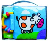 Šusticí měkká knížka s chrastítkem Kravička