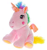 Jednorožec plyšový sedící se srdíčkem