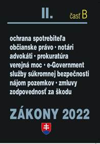 Zákony II časť B 2022 - Občianske právo, notári, advokáti, prokurátori