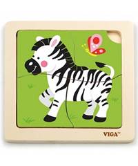 Drevené puzzle Zebra 4 dieliky