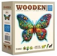 Dřevěné puzzle Barevný motýl 150 dílků