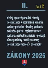 Kniha Zákony II B/2025 - Trestné právo, súdne spory a exekúcie